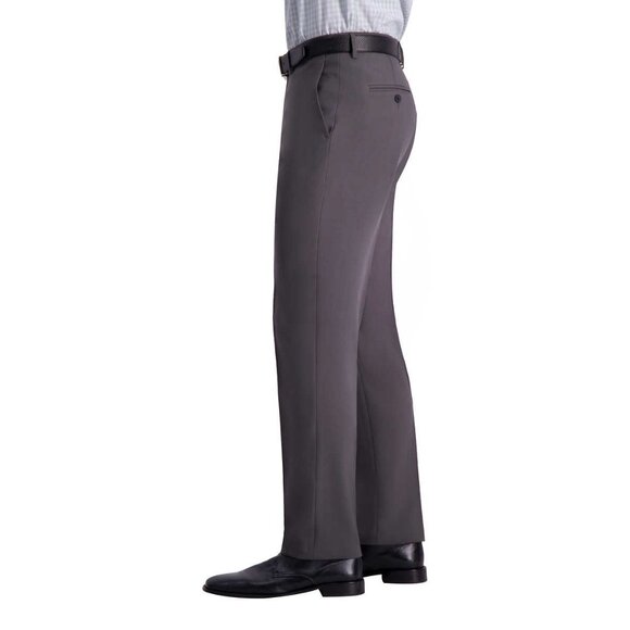 Haggar Men's Super Flex Waistband Comfort Straight Pants Dark Grey, Size 32x32 - Picture 5 of 5